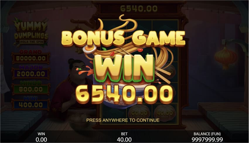 Yummy Dumplings: Hold the Spin - Big Win