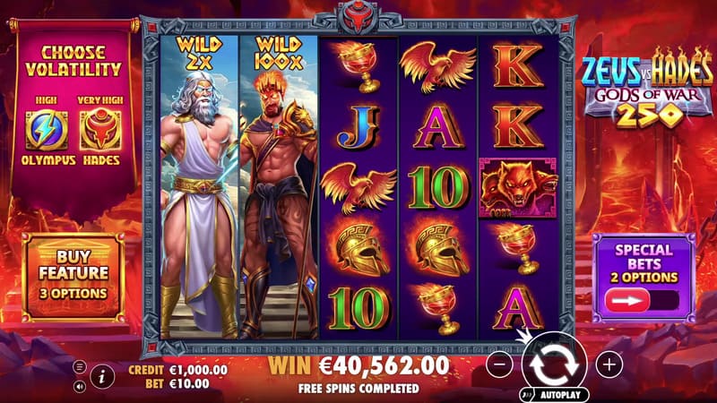 Example of a Win in the Bonus Round mode with a x2 multiplier and 100 Wilds